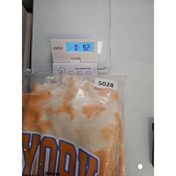 New York Knicks Sweatshirt Womens Small Orange Tye Dye Crew Neck - Picture 6 of 6